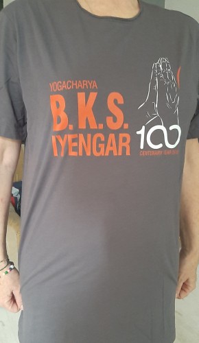 Koszulka z nadrukiem szara rozmiar L